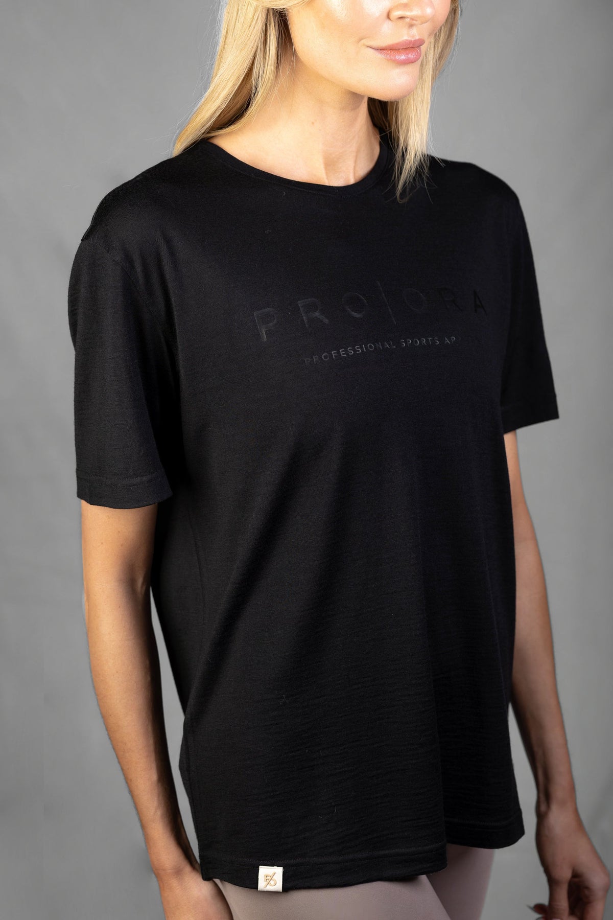 Women's Merino T-Shirt, Black on Black