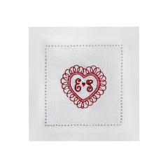 Heart Embroidered Cocktail Napkins | Set of 2 Designs