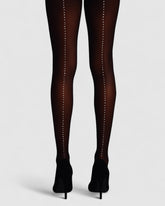 Satellite Crystal Back Seam Opaque Tights