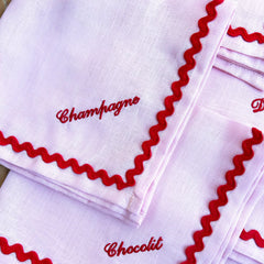 Add Your Own..Ric Rac Red & Pink | Personalised Napkin