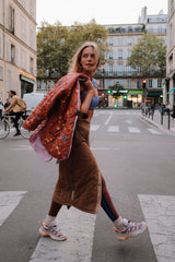 WARM PUFFER SKIRT - FLAT WHITE BROWN