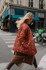 WARM PUFFER SKIRT - FLAT WHITE BROWN