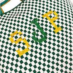 Monogram Embroidered Woven Hand Bag