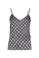 Black Crystal Neo Geo Silk Camisole