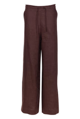 Brown Heavy Linen Wide-Leg Pants Perfect Days