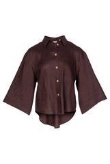 Brown Heavy Linen Shirt Perfect Days