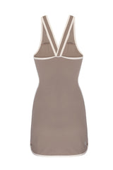 SPIN TENNIS DRESS - PEBBLE