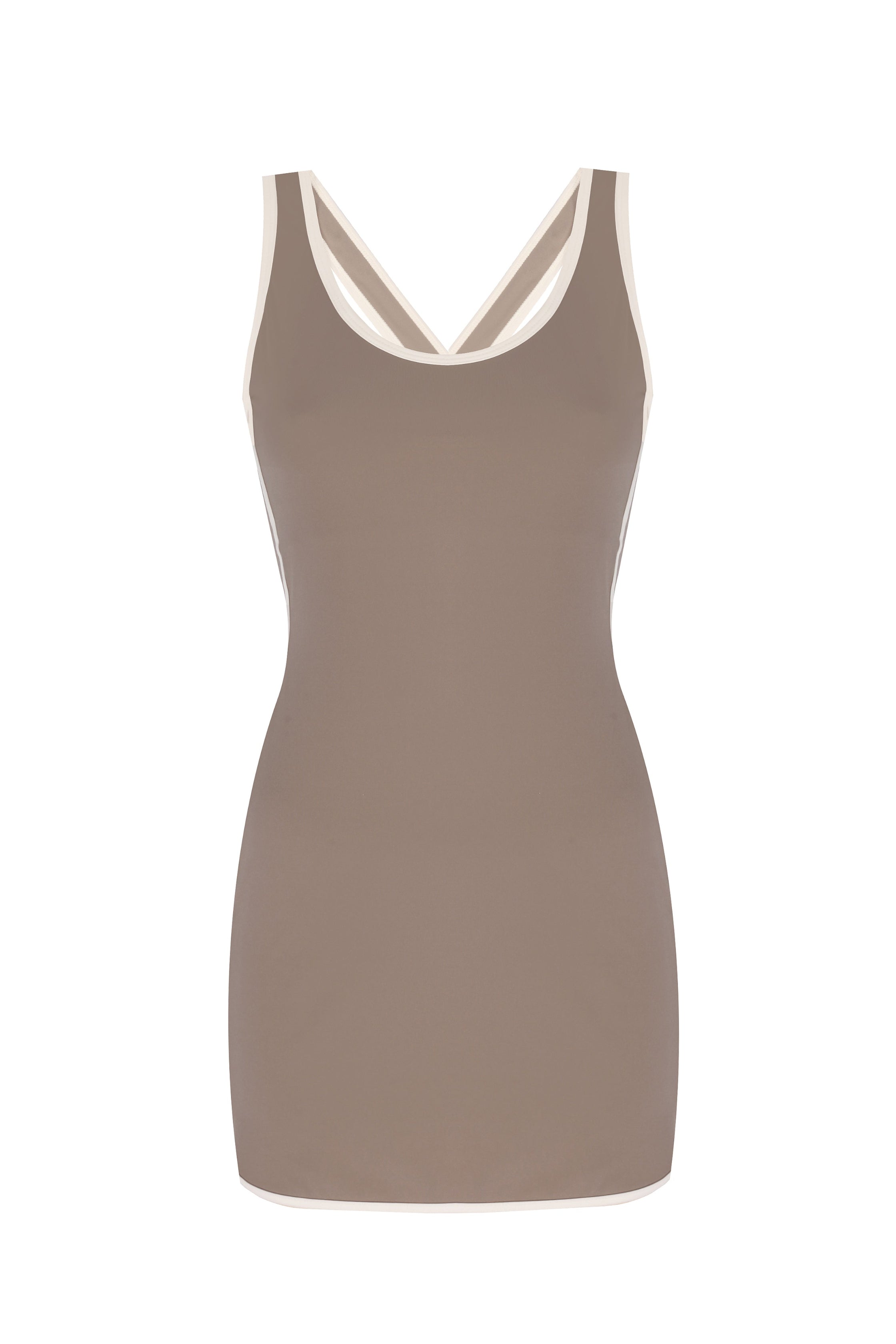 SPIN TENNIS DRESS - PEBBLE
