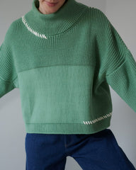 Šturmai: Sage Green Merino Wool Turtleneck