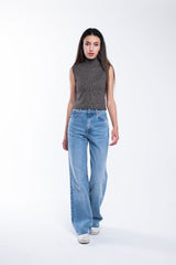 Turtleneck Ribbed Vest