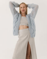 Twisted Erik: Fog Grey Silk Mohair Cardigan