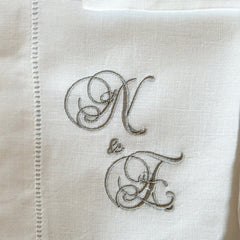 Monogrammed Wedding Cocktail Napkins | Set of 2