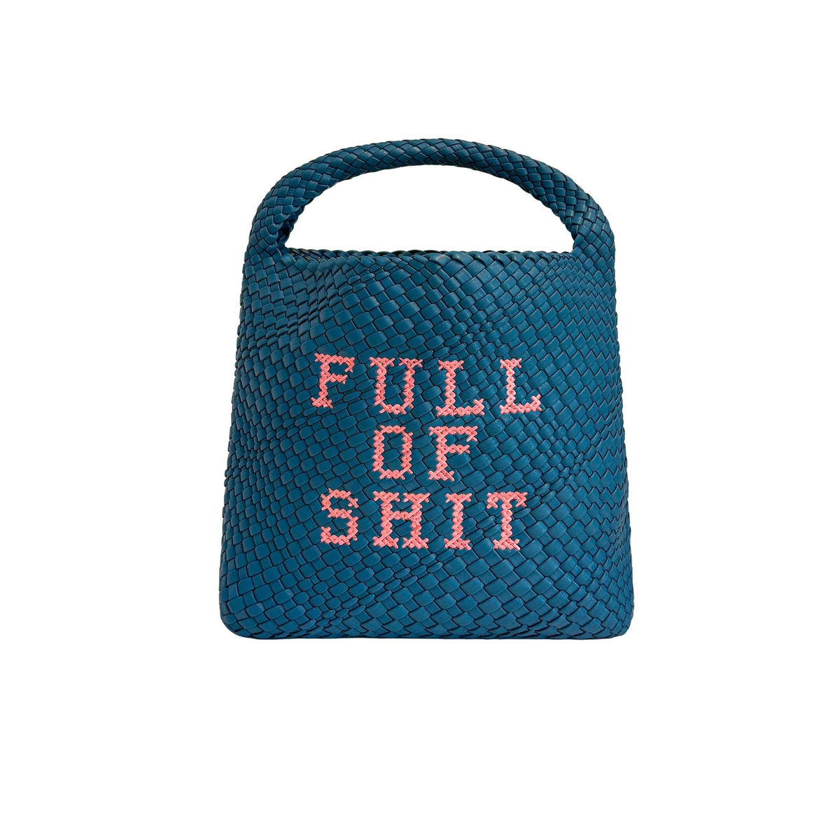 Woven Teal Shoulder Bag