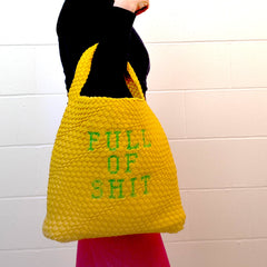 Woven Yellow Bucket Bag