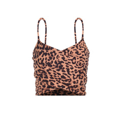 CROSS OVER LONG BRA - LEOPARD