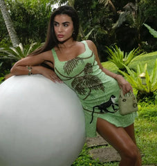 St. Barth Hand-Beaded Crystal Dress