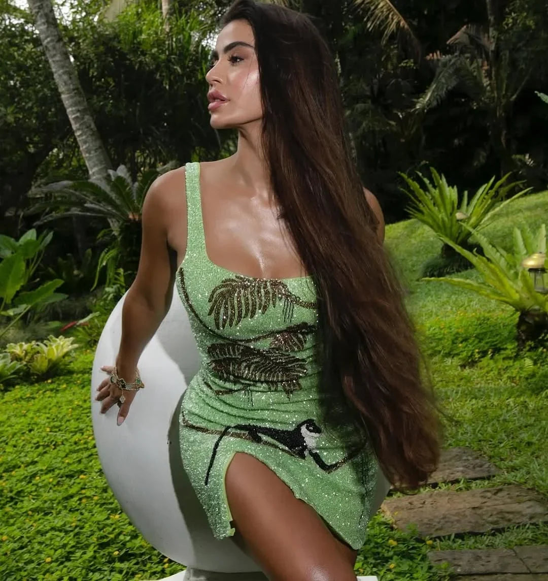 St. Barth Hand-Beaded Crystal Dress