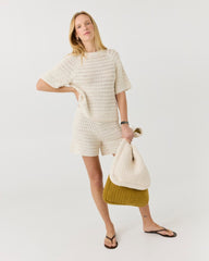 Žara Set: Sea Salt Cotton Top and Shorts Set