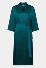 The Lady Silk Kimono Robe Teal Eclipse