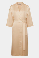 The Lady Silk Kimono Robe Caramel