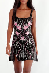 Malibu Floral Dress Black