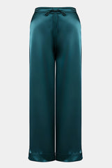 The Lady Silk Pants Teal Eclipse