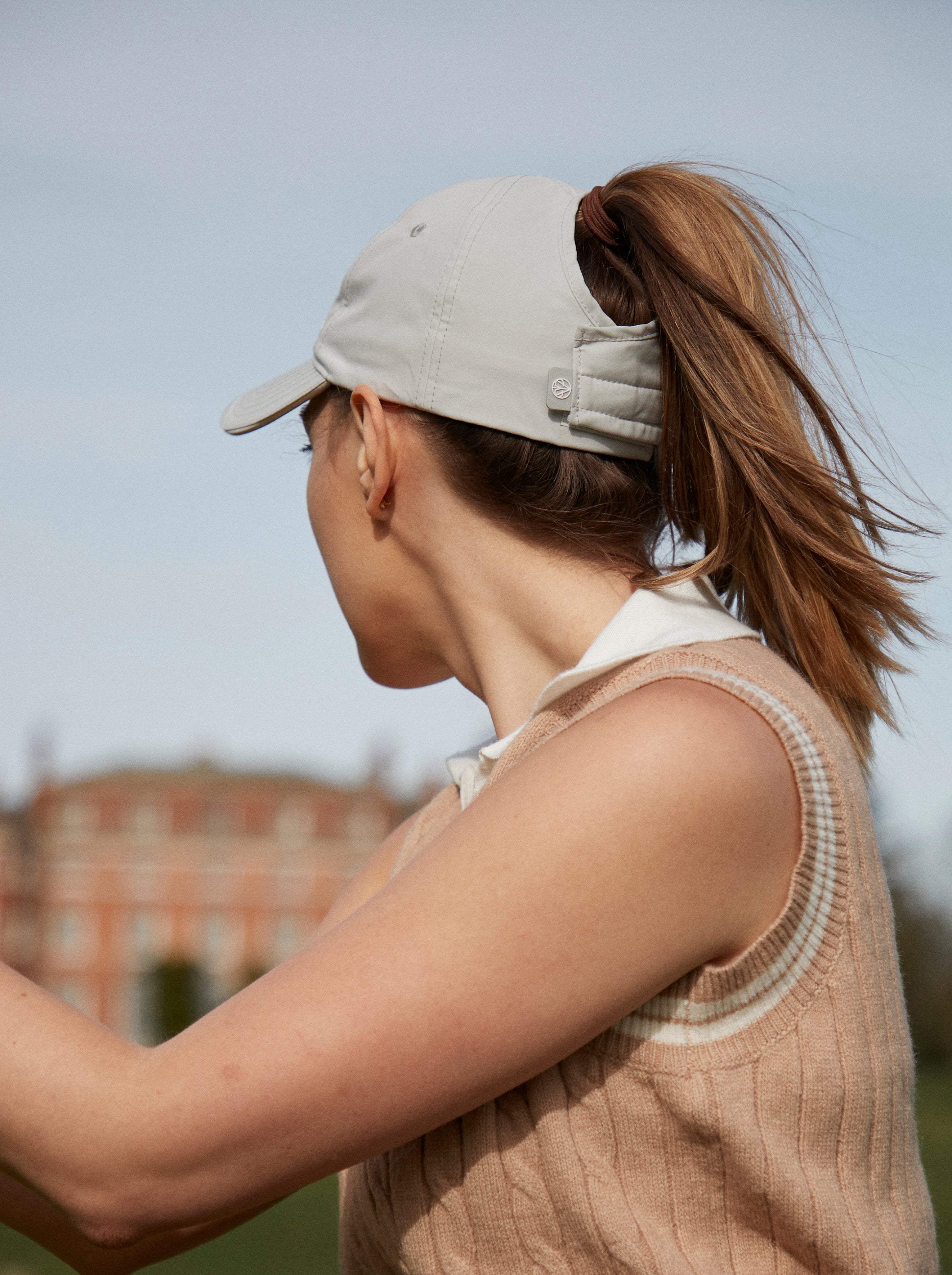 Waterproof High Pony Hat - Light Grey