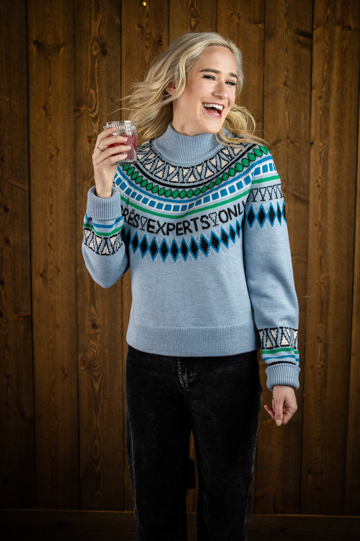 "APRÈS EXPERTS ONLY" Fair Isle Color: Cornice Blue/ Multi
