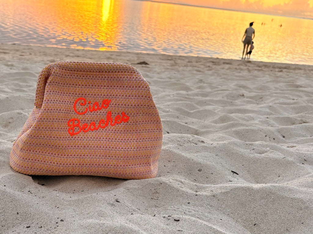 Neon Orange Ciao Beaches Clutch