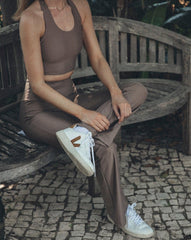 Sustainable Athleisure Cleo Top Taupe