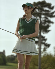 Jodie Stripe Skort - White & Green