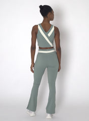 YOGAFLOW BACK WRAP CROPPED TOP DUO SOFT SAGE