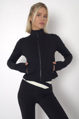 POWERFLOW CROPPED RUNNING JACKET BLACK