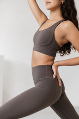 Taupe Leggings and Sports Bra