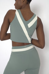 YOGAFLOW BACK WRAP CROPPED TOP DUO SOFT SAGE