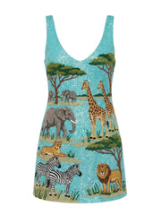 African Savanna Beaded Mini Dress