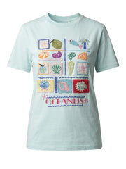 Plage Blue Tee -Tshirt Beaded