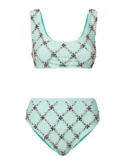 Mary Francis Bikini Top in Sustainable Lycra & Swarovski Crystals
