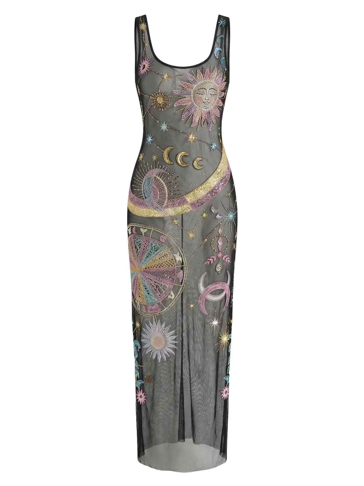 Starlit Cosmos Sheer Maxi Dress