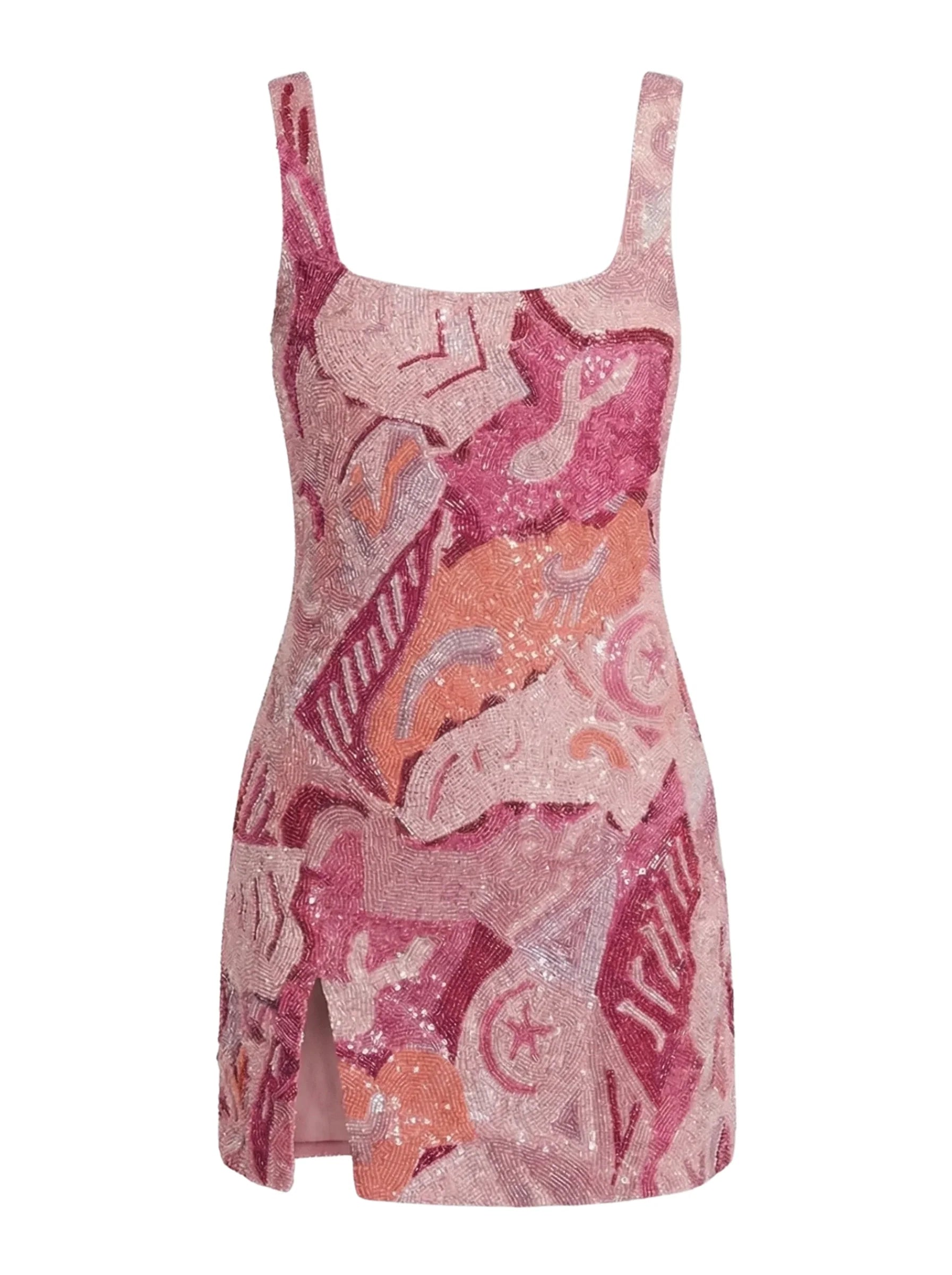 Boston Vibrant Hand-Beaded Pink Dress