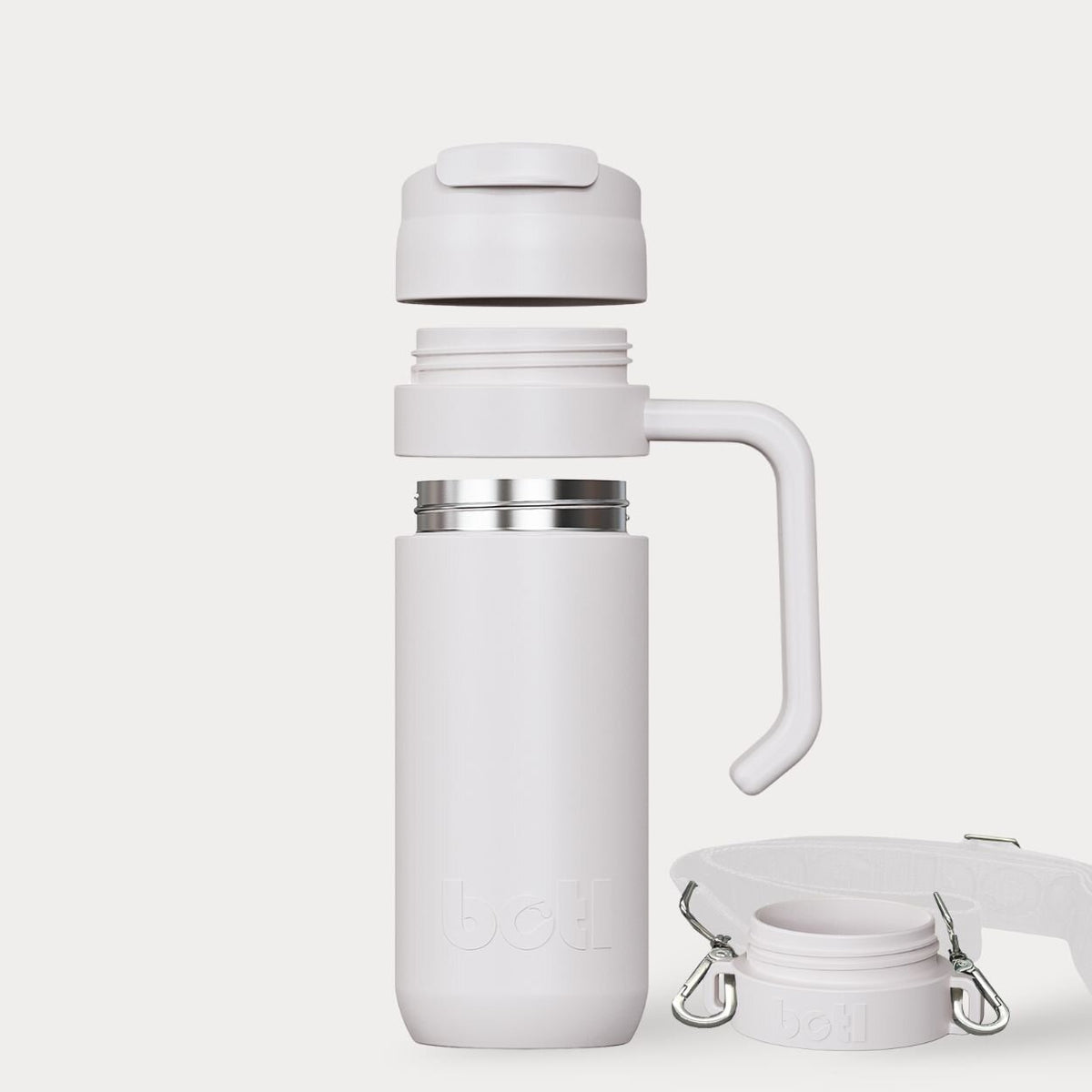 Insulated Travel Mug 400ml Leakproof Coffee Cup Stainless Steel BPA-Free | Mushroom Grey | BOTL