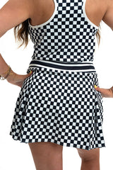 Clubhouse Check Skirt | Black