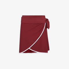 Wrap Skirt ― Deep Red / White