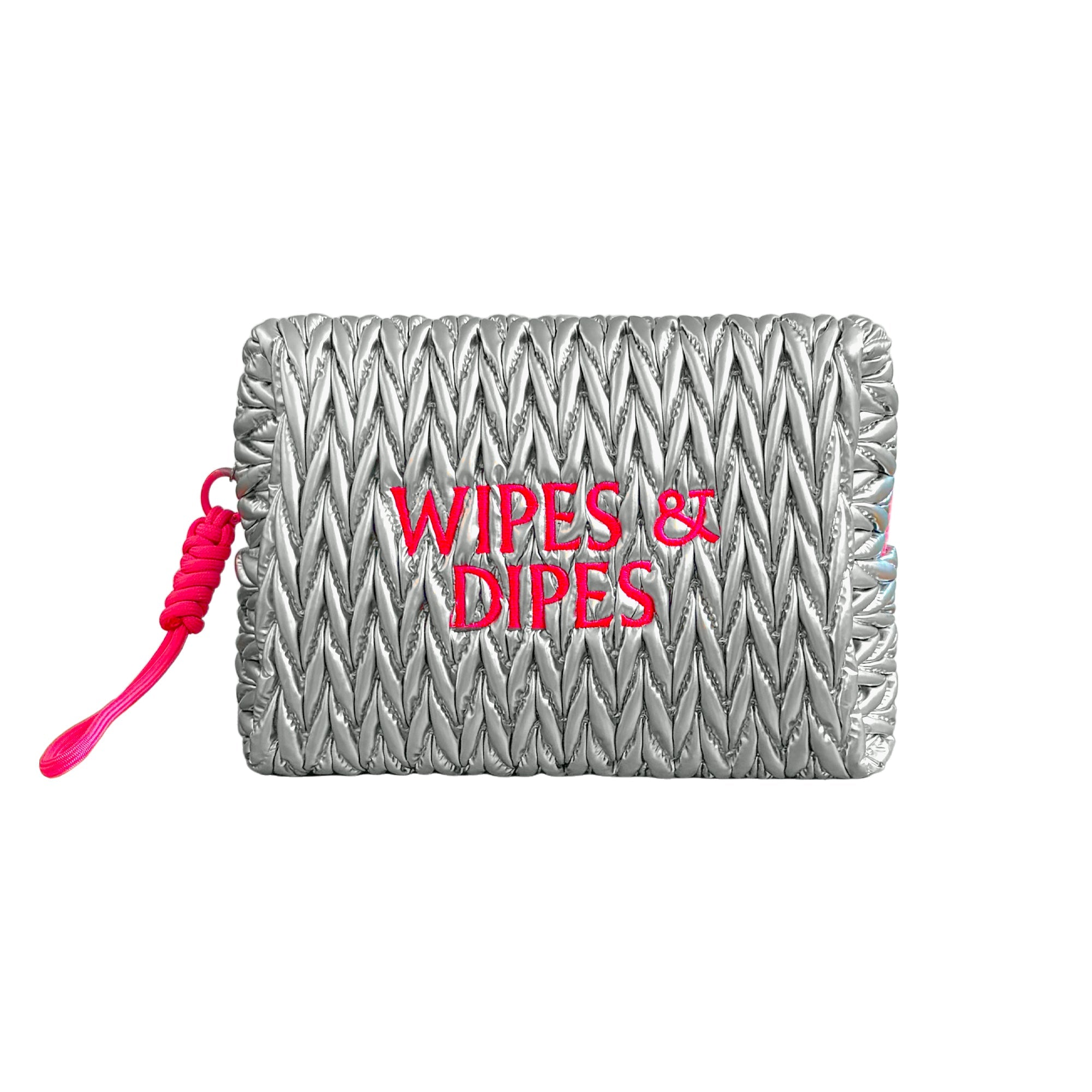 Silver Wipes & Dipes Cosmetic Bag
