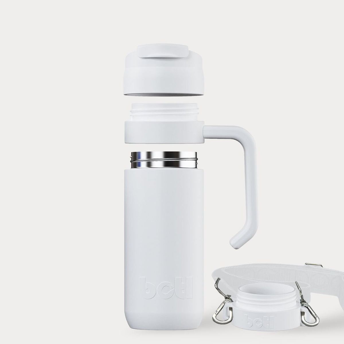 Insulated Travel Mug 400ml Leakproof Coffee Cup Stainless Steel BPA-Free | White | BOTL