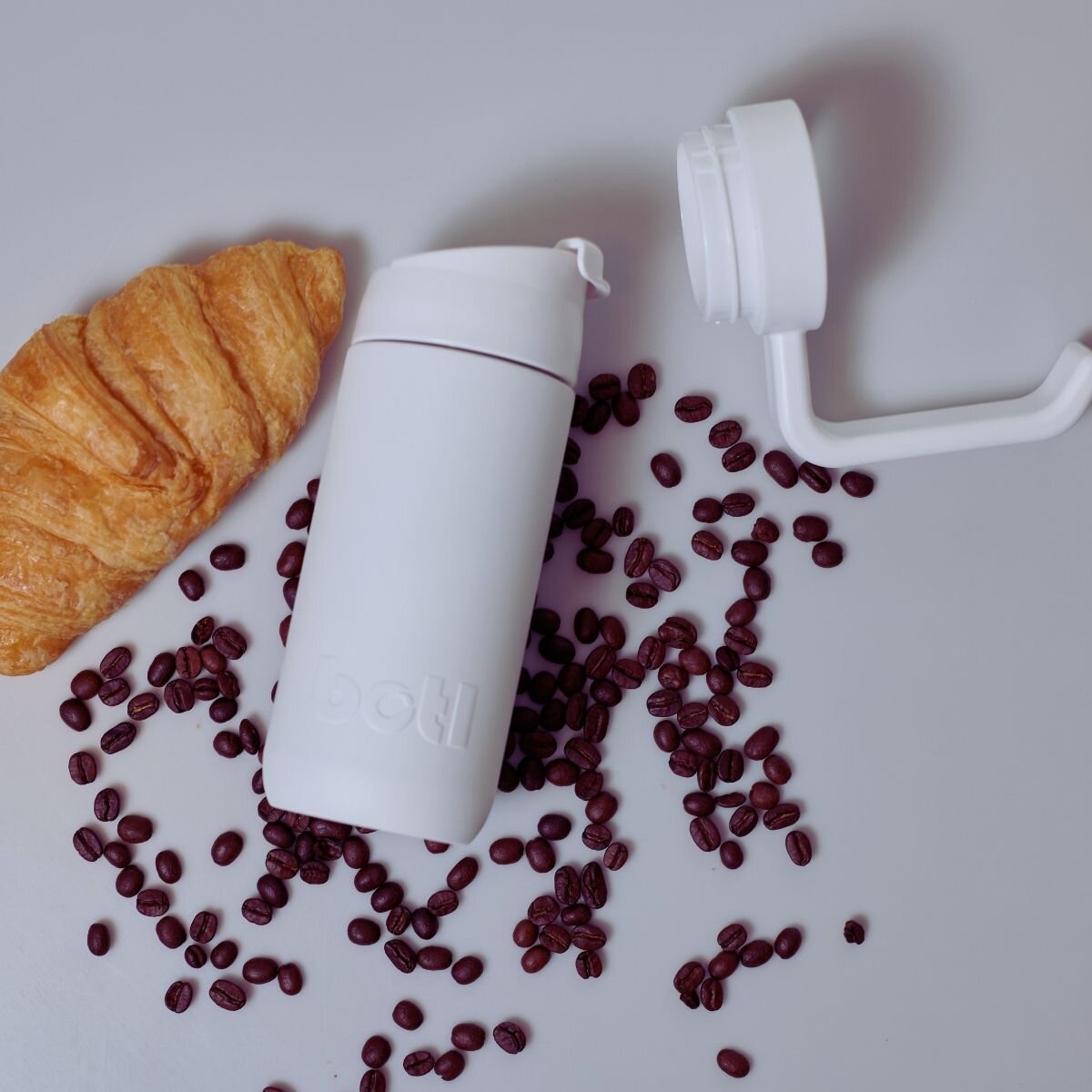 Insulated Travel Mug 400ml Leakproof Coffee Cup Stainless Steel BPA-Free | White | BOTL