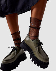 Starry Sky Tulle Socks - Black