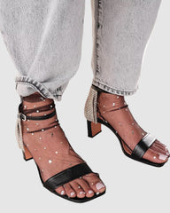 Starry Sky Tulle Socks - Black