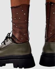 Starry Sky Tulle Socks - Black
