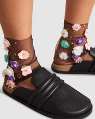 Secret Garden Sock - Black